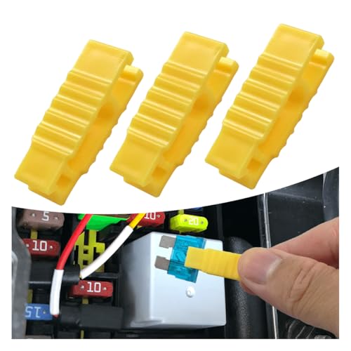 Tuxihapp 3PCS Car Fuse Puller Tool Universal Plastic Automotive Boat Mini Standard Blade Fuses Extractor Tool Auto Fuse Insertion Clip Removal Tool for Vehicle Maintenance (Yellow)