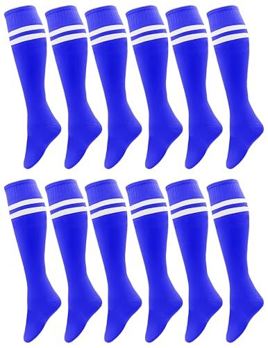 Winterlace Kids Youth Soccer Socks, 12 Pairs Boys Girls Knee High Team Football Athletic Sports