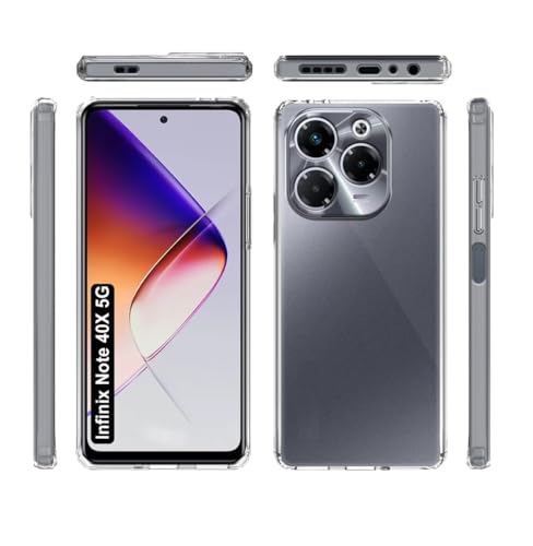 Image of COVERBLACK Flexible Rubber Case Back Cover for Compatible Model with Infinix X6838 / Note 40X 5G - Transparent