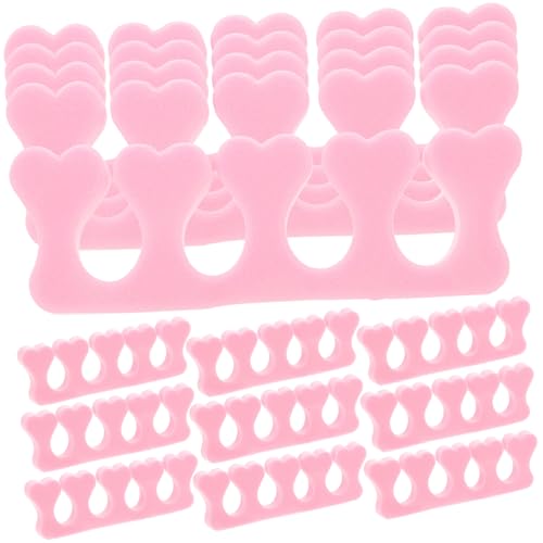 FRCOLOR Finger Toe Separators 40pcs Pink Eva Foam Set for Nail Art Pedicure Easy Use
