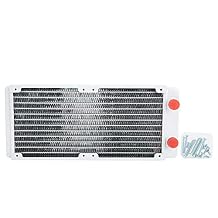 240mm Water Cooling Radiator for PC - White Copper Heat Sink with 12 Pipes, Easy Install Computer Water Cooling System for Gaming PCs