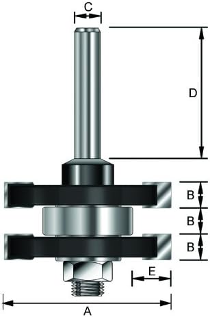 ENT 17390 Tongue & Groove tungsten carbide TC, Shank (S) 8 mm, Diameter (D) 41 mm, NL 6,35 mm, T 9,5 mm, SL 32 mm, with Ball Bearing - Image 4