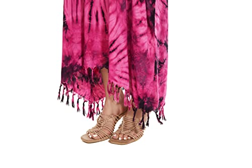 Image of Beautybatik Women Hippie Tie Dye Caftan Kaftan Loungewear Maxi Plus Size Long Dress XL to 4X