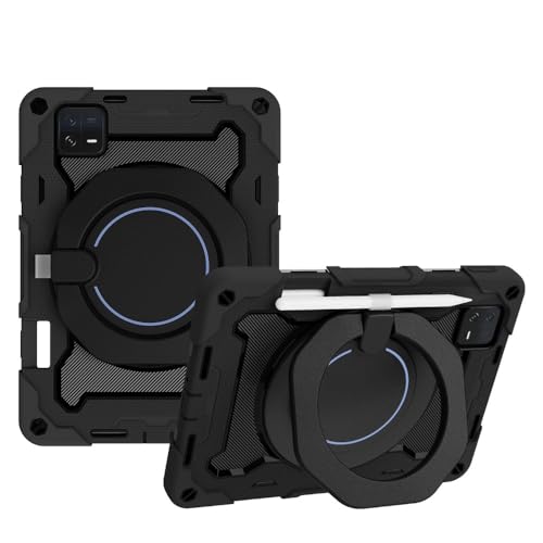 Funda Xiaomi Pad 6 Pro con soporte de anillo giratorio de silicona negra