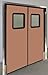 Chase Doors - 96108RDXHDMBR - Polyethylene Swinging Door, Medium Brown; Number of Doors: 2, 8 FTW x 9 ftH