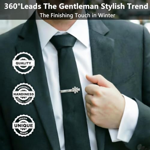Image of Tie Clips for Men, Tie Clip, Tie Bar, Tie Bars for Men, Silver Tie Tack Pins Unique, Mens Lapel Pins for Suits Shirts, Neck Tie Clasps for Women Boys Dad Father, Jewelry Accessories Gifts for Holiday