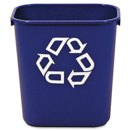 Image of Rubbermaid Commercial Deskside Recycling Container, 3.4-Gallon, Blue, Small, Plastic, for Bedroom /Bathroom /Office, Fits Under Desk /Sink /Cabinet, Pack of 12