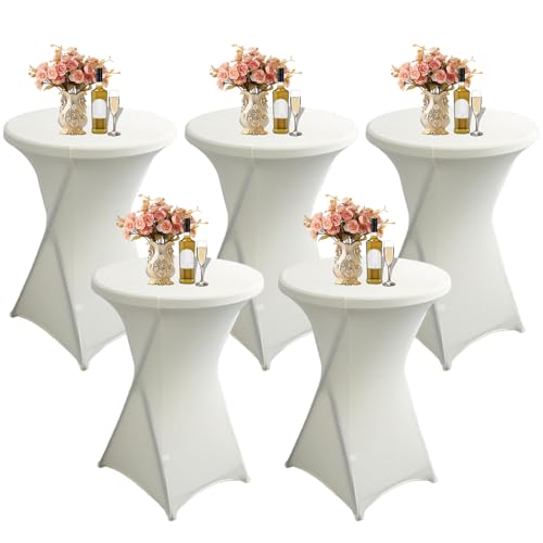 Manteles ajustados de elastano para bodas, fiestas, cumpleaños, hogar, eventos, 80 x 110 cm, 5 unidades