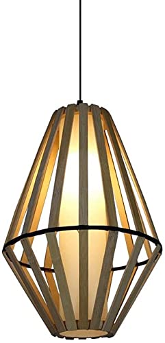 Lustre en rotin E27 suspension tissée main style japonais rétro salon