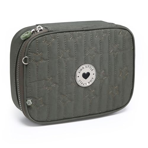 Estojo Box Kika Organizador Escolar Quadrado Star Feminino (Verde)