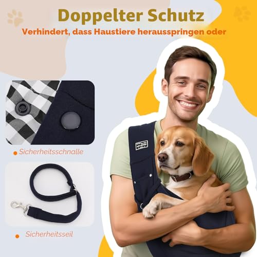 Halinuia Hundetragetasche Welpen Reversibel Kleine bis 7.5 KG (Blau)