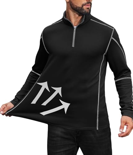 COOFANDY Men's Athletic Quarter Zip Up Pullover Long Sleeve Running Shirt 1/4 Zip Fall Active Sport Workout Golf Sweatshirt4