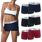 GoVIA Damen Boxershorts Unterwäsche Hipster aus Baumwolle 6er Pack 3921 Schwarz Magenta Marineblau L