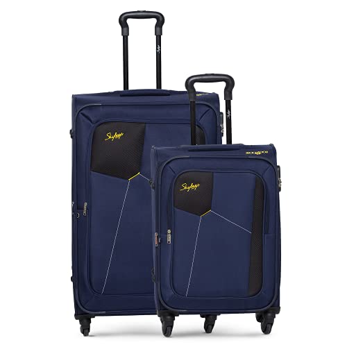 Image of Skybags Rubik Blue Softsided Luggage Set of 2 Small & Large