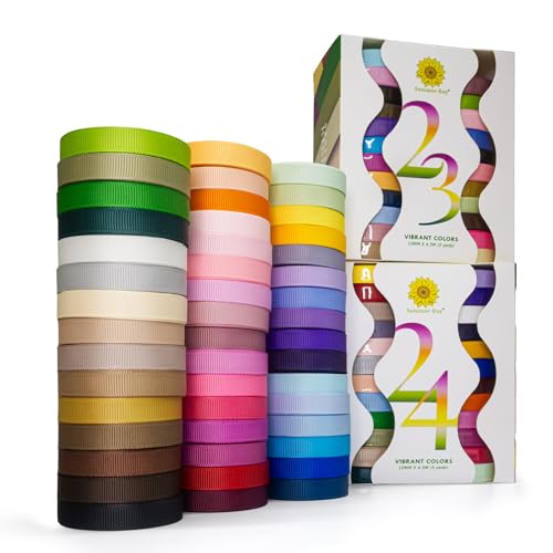 Summer-Ray Grosgrain Ribbon Set – 235 Yards, 47 Vibrant Colors,