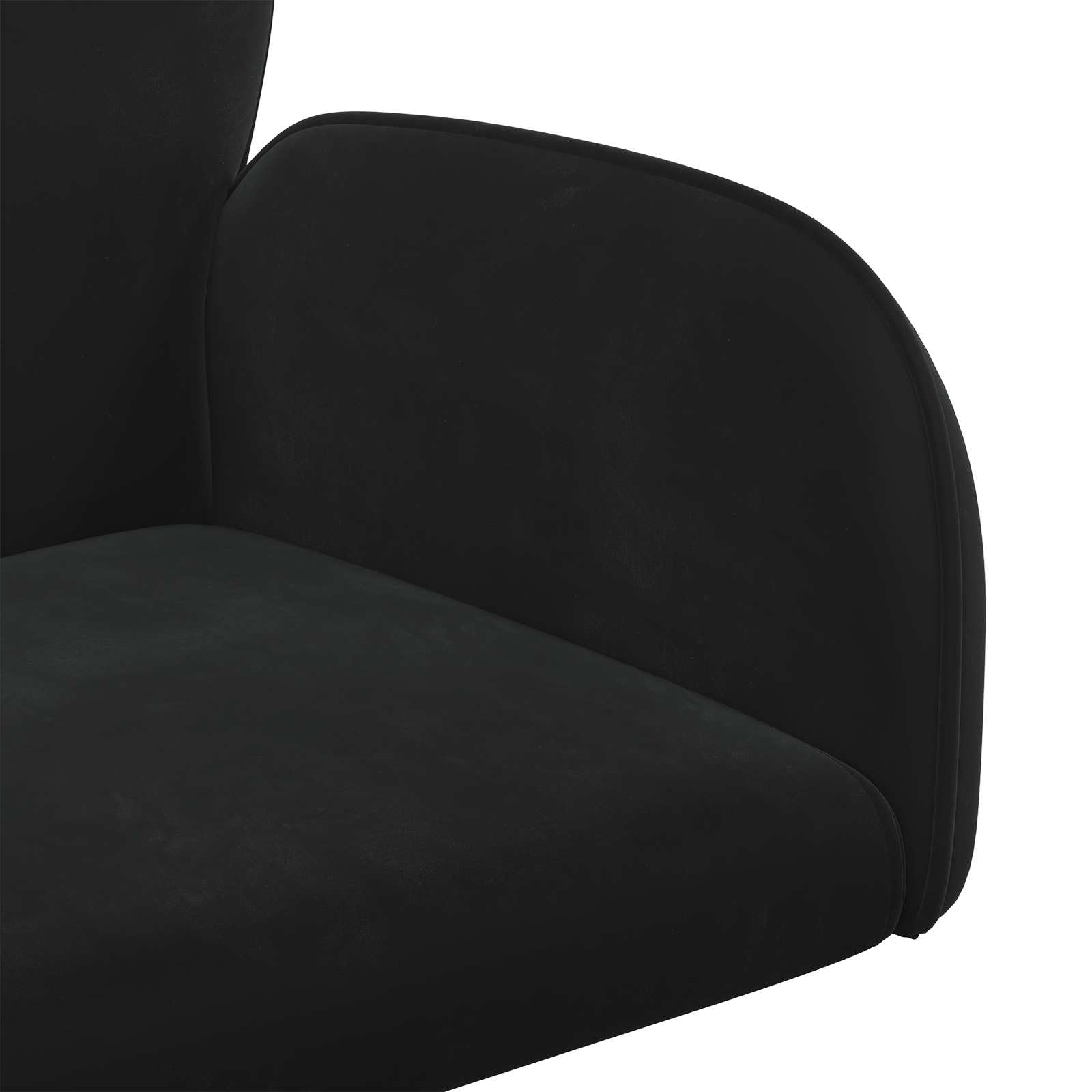 Krzesło obrotowe, czarne, aksamitne, z metalową ramą, 54 x 55 x 90 cm, regulacja wysokości 78-90 cm, obracane o 360 stopni, ergonomiczne krzesło biurowe do biura, biura domowego z