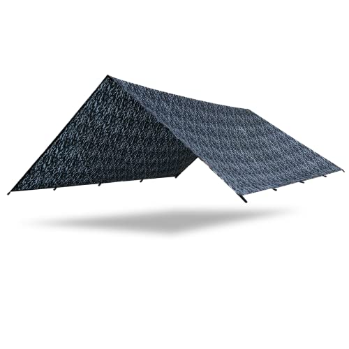 MUDGUD Ultra Lightweight Camping Tarp - 10x10ft Rain Tarp, Hammock Tarp, Lightweight & Waterproof - Easy to Setup, for Backpacking, Hiking, Camping Essentials, and Survival Shelter - Camo