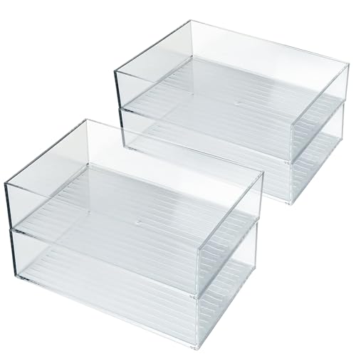 Bandejas organizadoras de plástico para ordenar la cocina, despensa y manualidades, 4 uds
