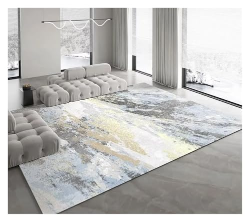 Tapis chambre à coucher gris abstrait grand format 200x250cm pour canapé