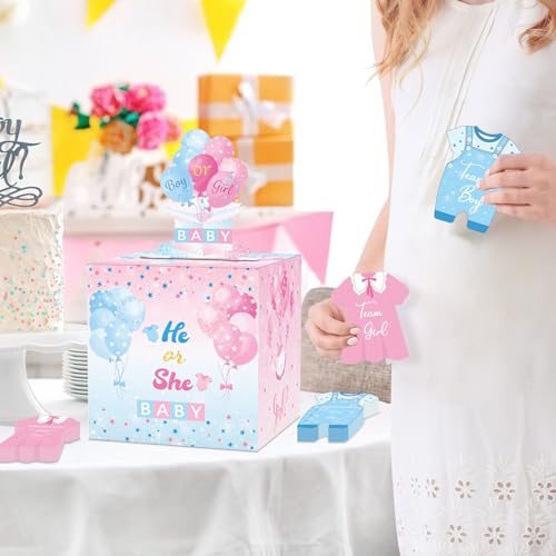 WNINK Baby Gender Reveal Pull Out Game with Voting Box, Gender Reveal Games, Fun Baby Shower Activity Keepsake, 50 Ballot Cards Boy or Girl Voting Box, Boy or Girl Party Supplies by WNINK - Used condition - Image 5