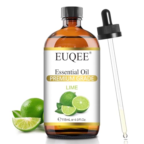 EUQEE Lime Essential Oil 4fl oz Pure Lime Oil Essential Oil with Dropper for Diffusers DIY Soap & Bath Bombs (118 ml)