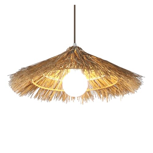 Suspension rotin vintage e27 plafonnier osier tressé salon chambre