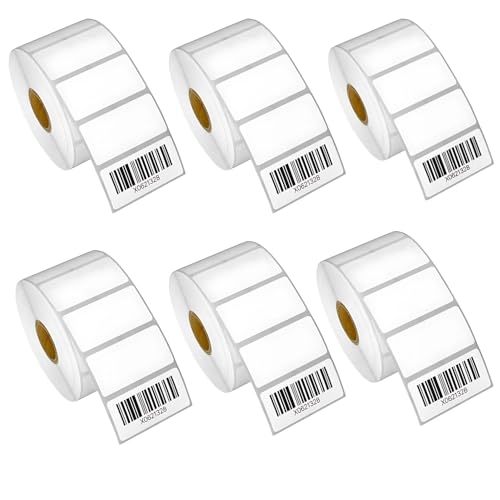 Image of 38x25 mm Direct Thermal Self Adhesive Barcode Labels Stickers, 1.5 inch x 1 inch Inch, for Barcode Label Printers Print MRP, Product Etc, 1000 Per Roll (6 Pack(6000 Labels))