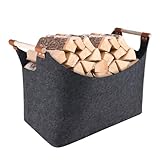 korb für holz bauhaus PRAKTISCH - Der Kaminholz Korb ist aus 3 mm dickem, superweichem Filz gefertigt, der den Boden vor Kratzern schützt. Mit zwei Holzgriffen, solide und stabil, leicht zu transportieren.