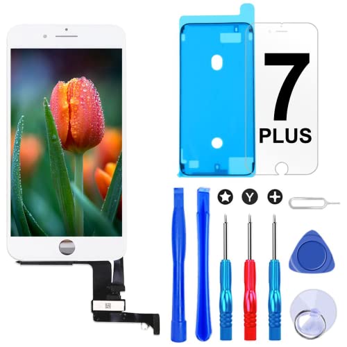 Brinonac Ecran Tactile LCD pour iPhone 7 Plus Vitre De Remplacement LCD Ecran Assemblé avec Kit De Réparation (Blanc, 5,5 Pouces)
