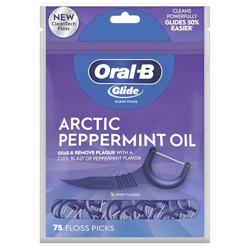 Oral-B Glide Peppermint Dental Floss Picks with Arctic Peppermint Oil Flavor, 75 Count, Pack of 3 - image 9