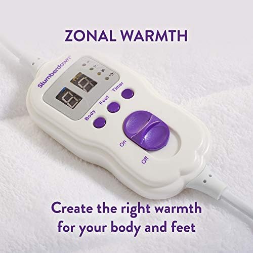 Slumberdown Wonderfully Warm Multi Zone Single Electric Blanket With 9 Heat Settings And Timer Electric Blanket Single Bed