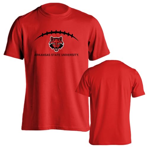 Sport Your Gear Arkansas State Red Wolves Football Laces Out Short Sleeve T-Shirt - Red - Large