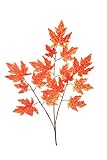 KT Thanksgiving and Fall Foliage Decoration - Deluxe Artificial Rock Maple Leaf Spray with 15 Leaves, Set of 12 Branches (Portland Fall)