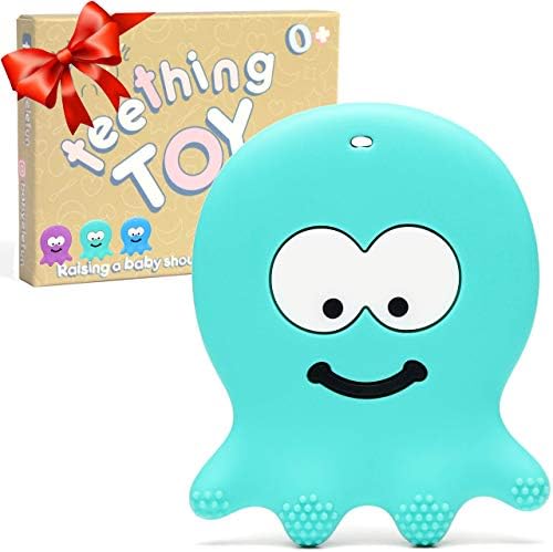 Best Teething Toys for Babies 0-6 Months - BPA Free Silicone - Easy to Hold and Clean, Soft and Highly Effective Octopus Teether, Best for Freezer, Cool 6-12 Months Stocking Stuffers Baby Chew Toys