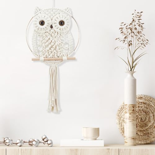 ORIGACH DIY Macrame Owl Wall Hanging Tapestry Kit Macrame Owl Kit for Beginner Boho Handmade Woven Wall Hanging Decor for Living Room Bedroom - Image 4