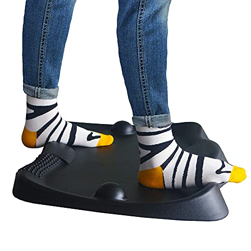 Aucuda Anti Fatigue Mat, Kitchen Mat with Terrain, Water Proof Kitchen Mats Anti Fatigue, Standing Desk Mat Non Slip, Rubber Kitchen Floor Mat, Large Standing Mat for Standing Desk, Black Comfort Mat