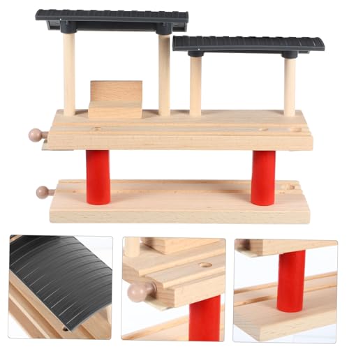 Plate-Forme de Gare Bois durable pour circuit de train miniature créatif