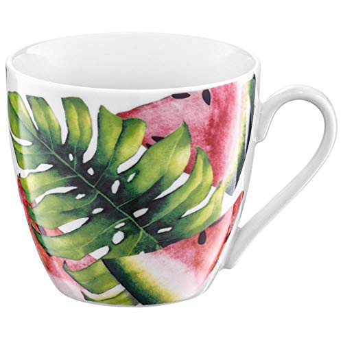 Preisvergleich Produktbild AMBITION Porzellan Becher Tropical 510 ml Wassermelone Trinkbecher Porzellanbecher Teebecher Kaffeebecher spühlmaschinengeeignet mikrowellengeeignet tolle Geschenkidee Porzellan mehrfarbig obstmotiv