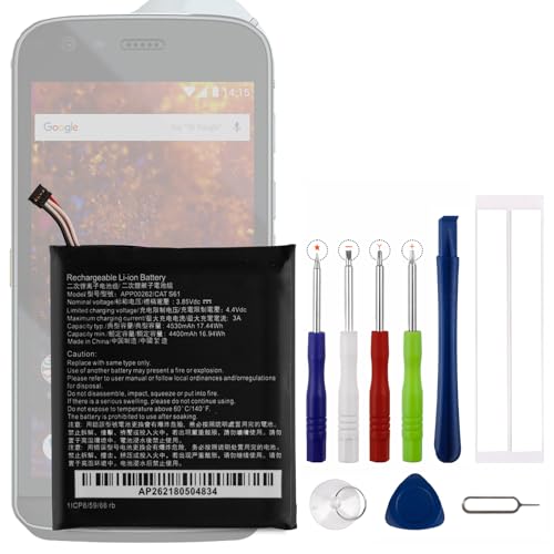 Vvsialeek Cat S61 Replacement Battery with Toolkit