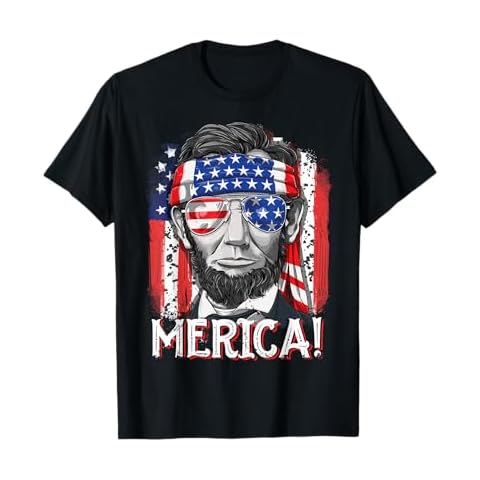 Lincoln 4th Of July Merica Abe Boys Men Women American Flag T-Shirt Cover