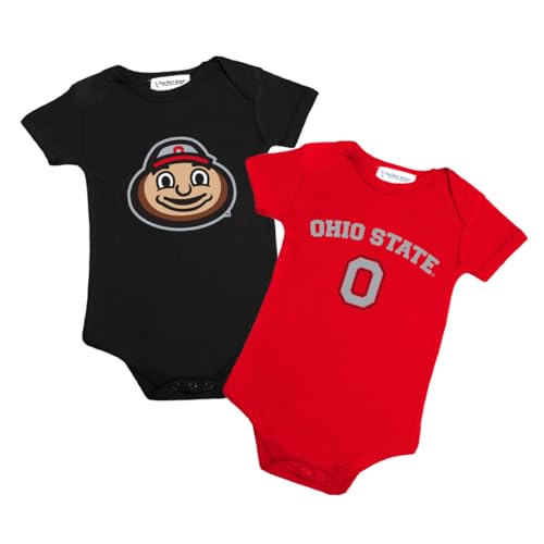 Two Feet Ahead Ohio State Buckeyes 2 Pack Unisex Baby Bodysu