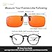 Goiteia Orange Blue Light Blocking Glasses Clip on for Migraine-Gaming Glasses for Eyes Strain/Light Sensitive-Help to Sleep