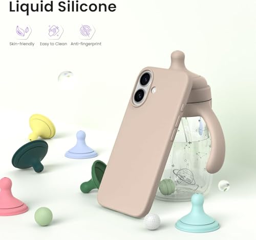 Image of DIZORO Compatible with iPhone 17 Case 6.3, Slim Liquid Silicone 3 Layers Full Covered Soft Gel Rubber Phone Cases Protective Back Cover 6.3 Inch - Desert