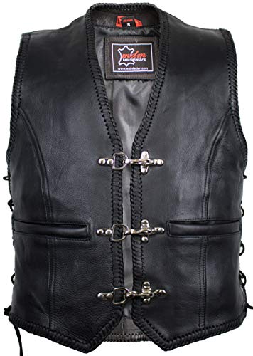 MDM Herren Lederweste, Bikerweste, Lederkutte, Rindleder, Clubweste, (Gr. L)