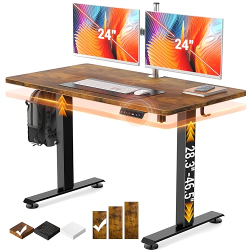 Veken 47.2' Standing Desk, Adjustable Height Office Desk with Wood Desktop, Computer Table for Home...