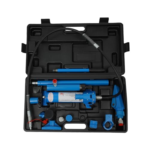 Pressa idraulica, cilindro idraulico, set da officina 4T, cric idraulico con pompa idraulica, robusta e durevole, per l'uso in officine private, officine automobilistiche, ecc. (blu)