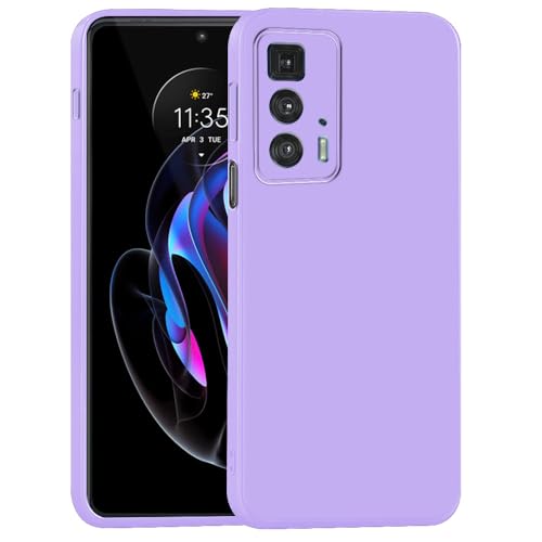 Image of Back Cover for Motorola Edge 20 Pro 5G | Full Camera Protection | Premium Liquid Silicon Case | Flexible Bumper Case for Motorola Edge 20 Pro 5G (Purple)