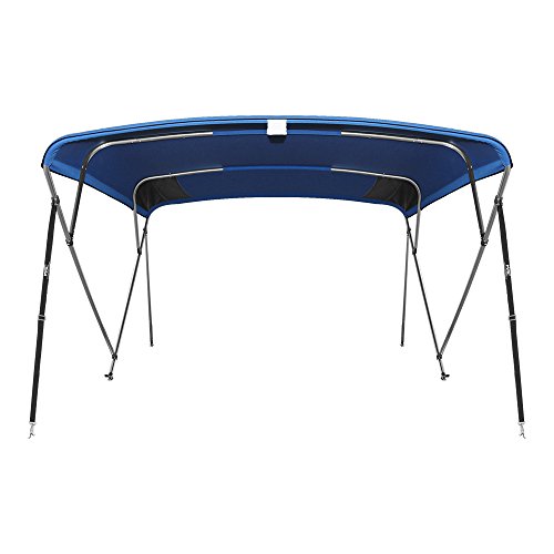 image for MSC 3 Bow 4 Bow Bimini Top Boat Cover with Rear Support Pole and Stora