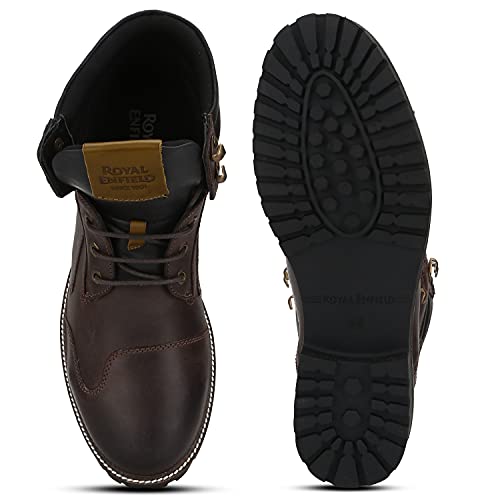 Image of Royal Enfield Marshall Boots Charcoal & Red