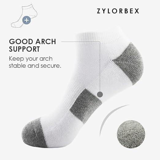 Mens Ankle Athletic Socks 10 Pairs Shoe Size 6-12